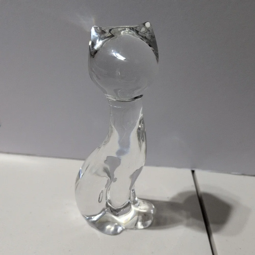 Vintage Crystal Cat Figurine-Mikasa-Czech Republic-Classic Friends  Paperweight